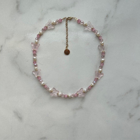 remington • half beaded half pearl necklace