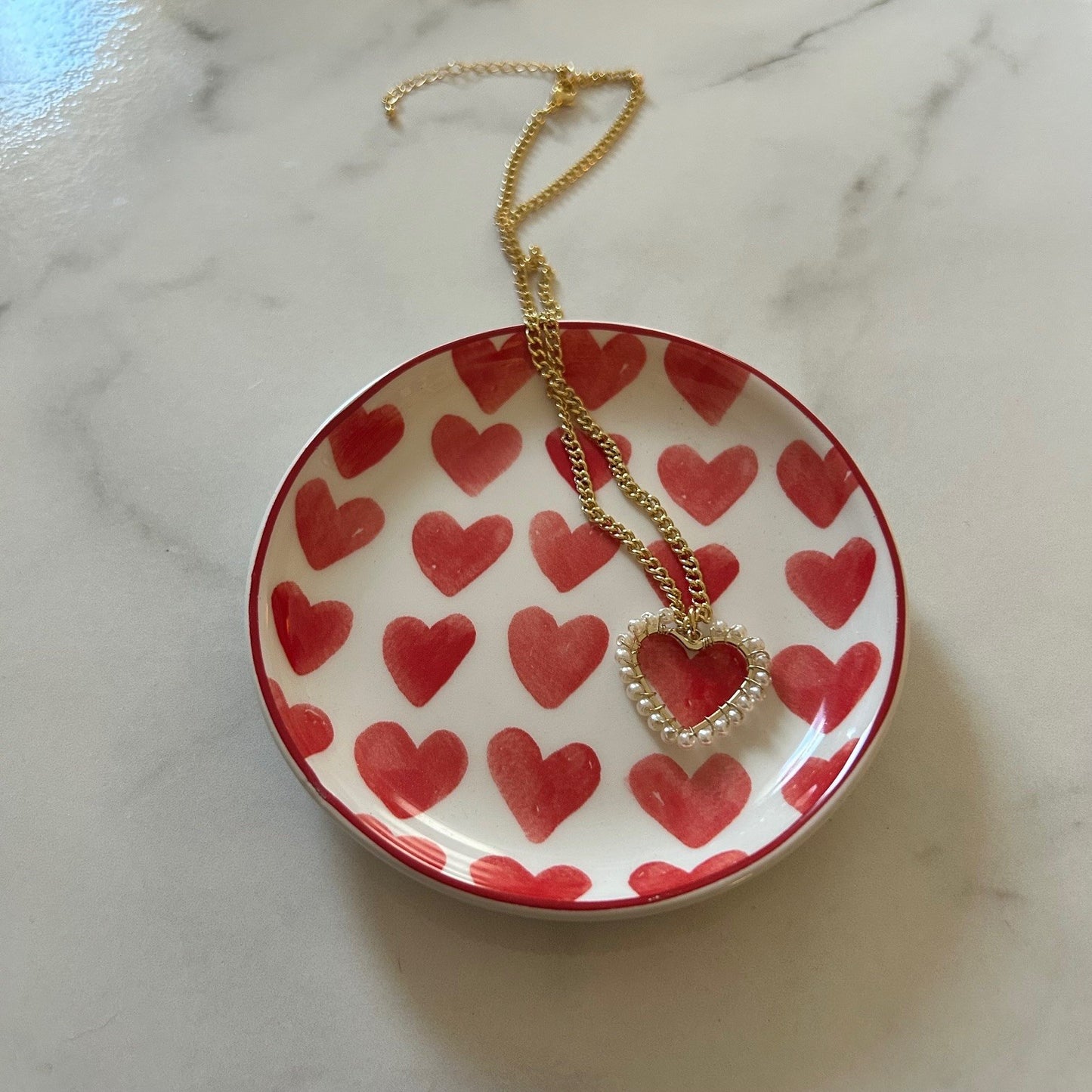 isabella • pearl heart gold filled necklace