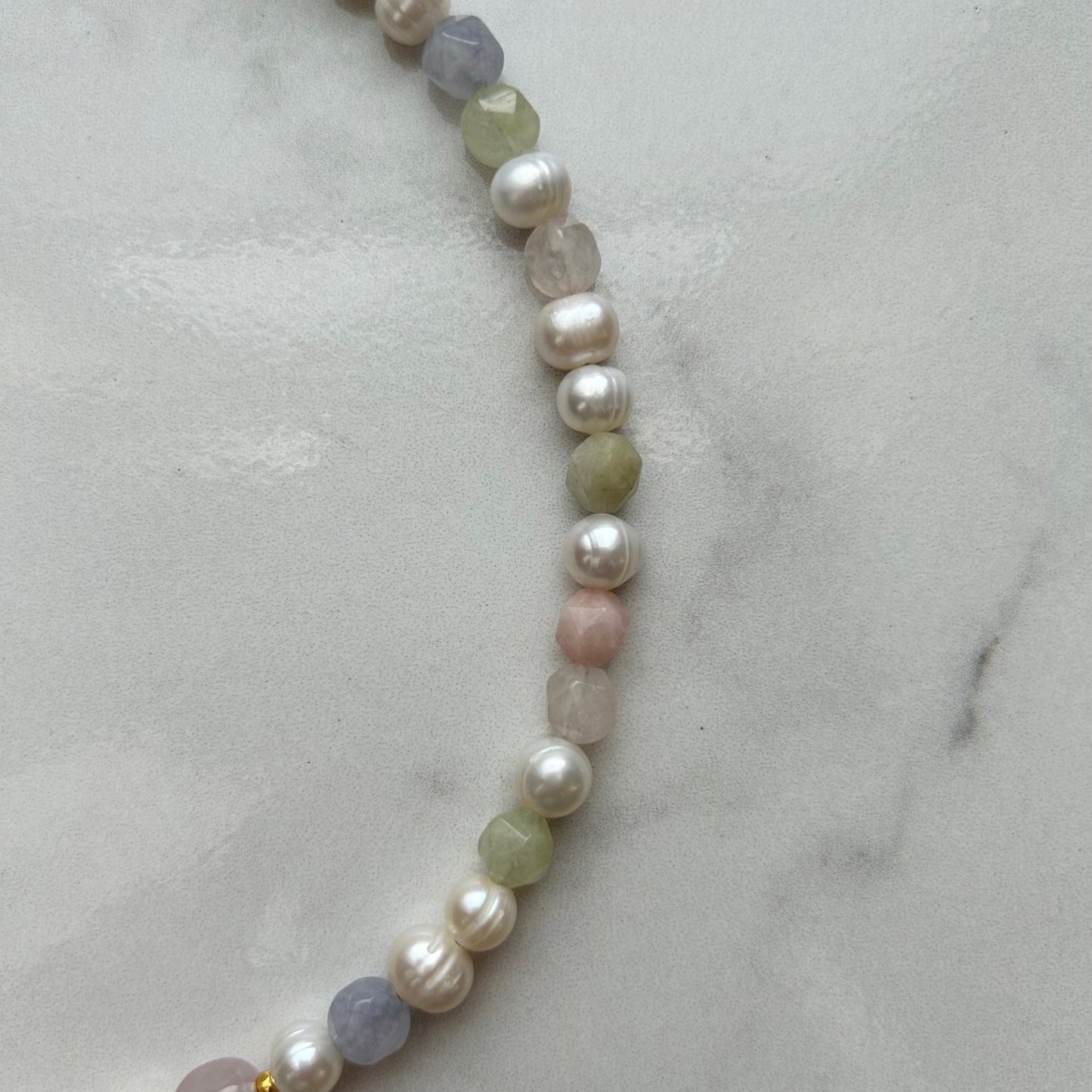 emem • half beaded half pearl necklace