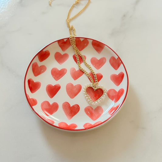 isabella • pearl heart gold filled necklace