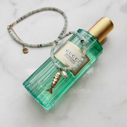 swim shady • amazonite beaded necklace