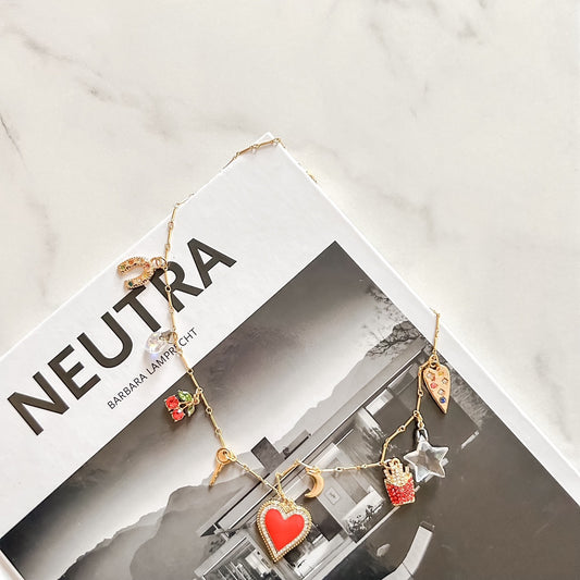 we ate • 10k gold plated chain • charm necklace