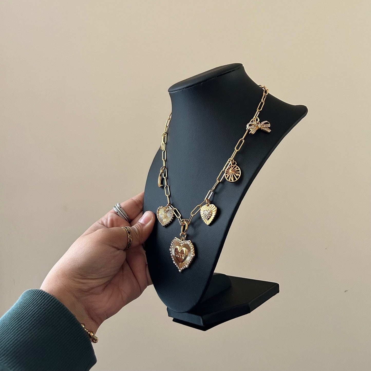 heart of gold • 14k gold plated chain • charm necklace