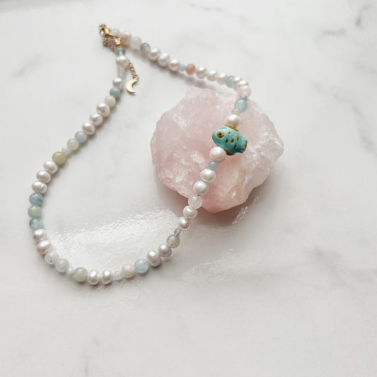 mermaid's treasure • half gemstones half pearl