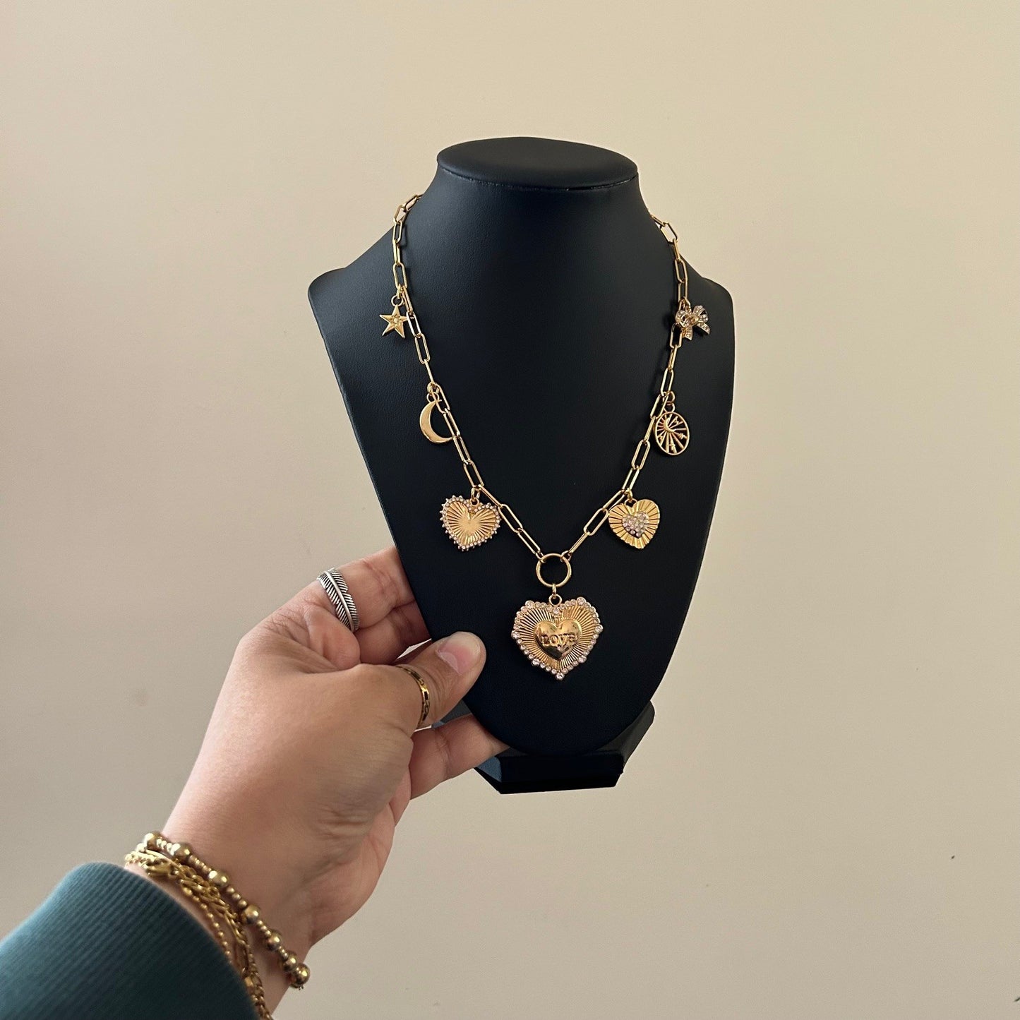 heart of gold • 14k gold plated chain • charm necklace