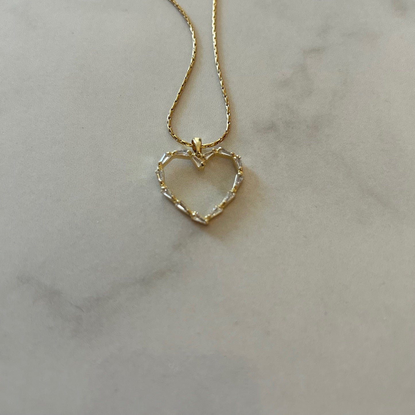 you got my shiny heart necklace · gold plated snake chain