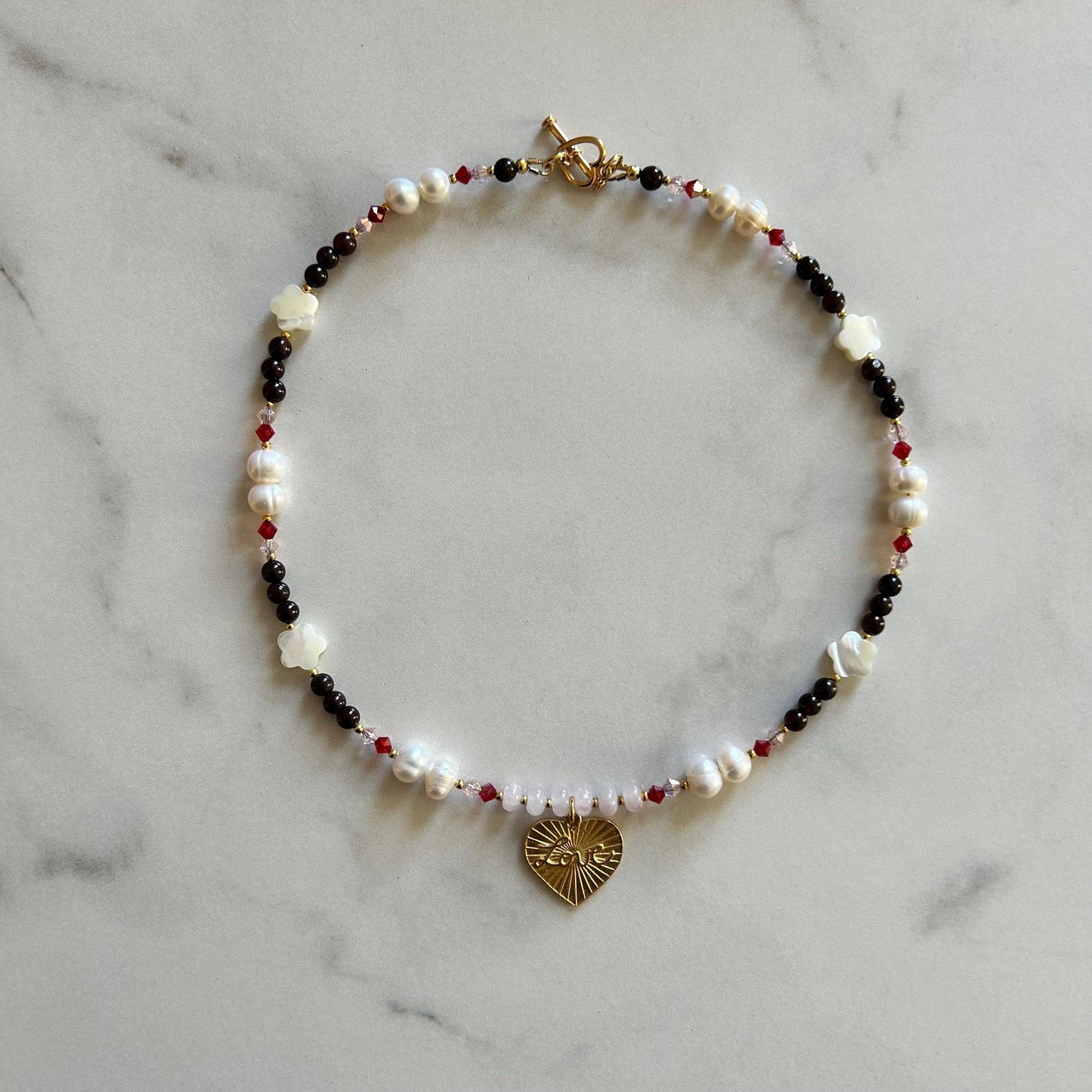 rayleigh • half beaded half pearl necklace