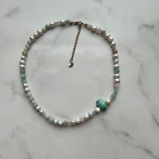 mermaid's treasure • half gemstones half pearl
