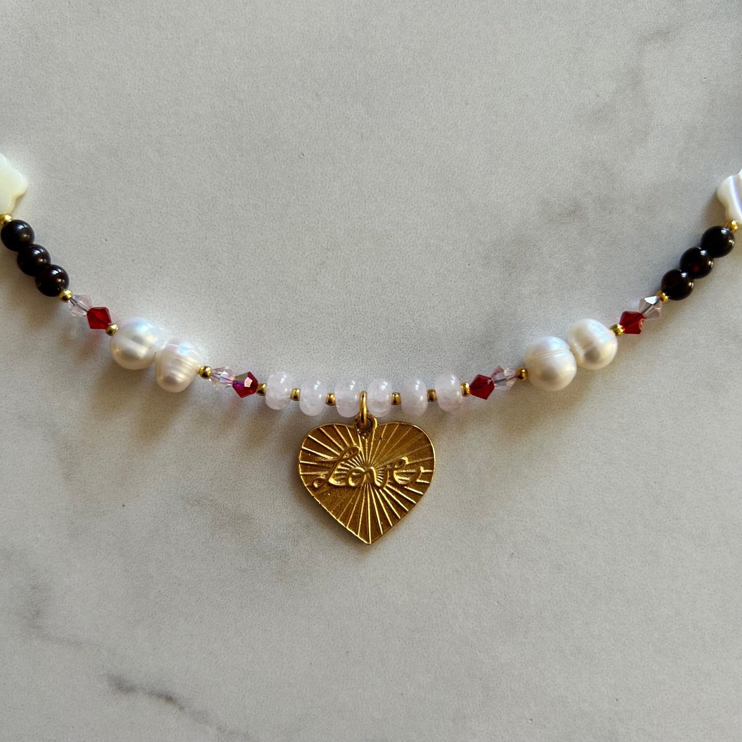 rayleigh • half beaded half pearl necklace