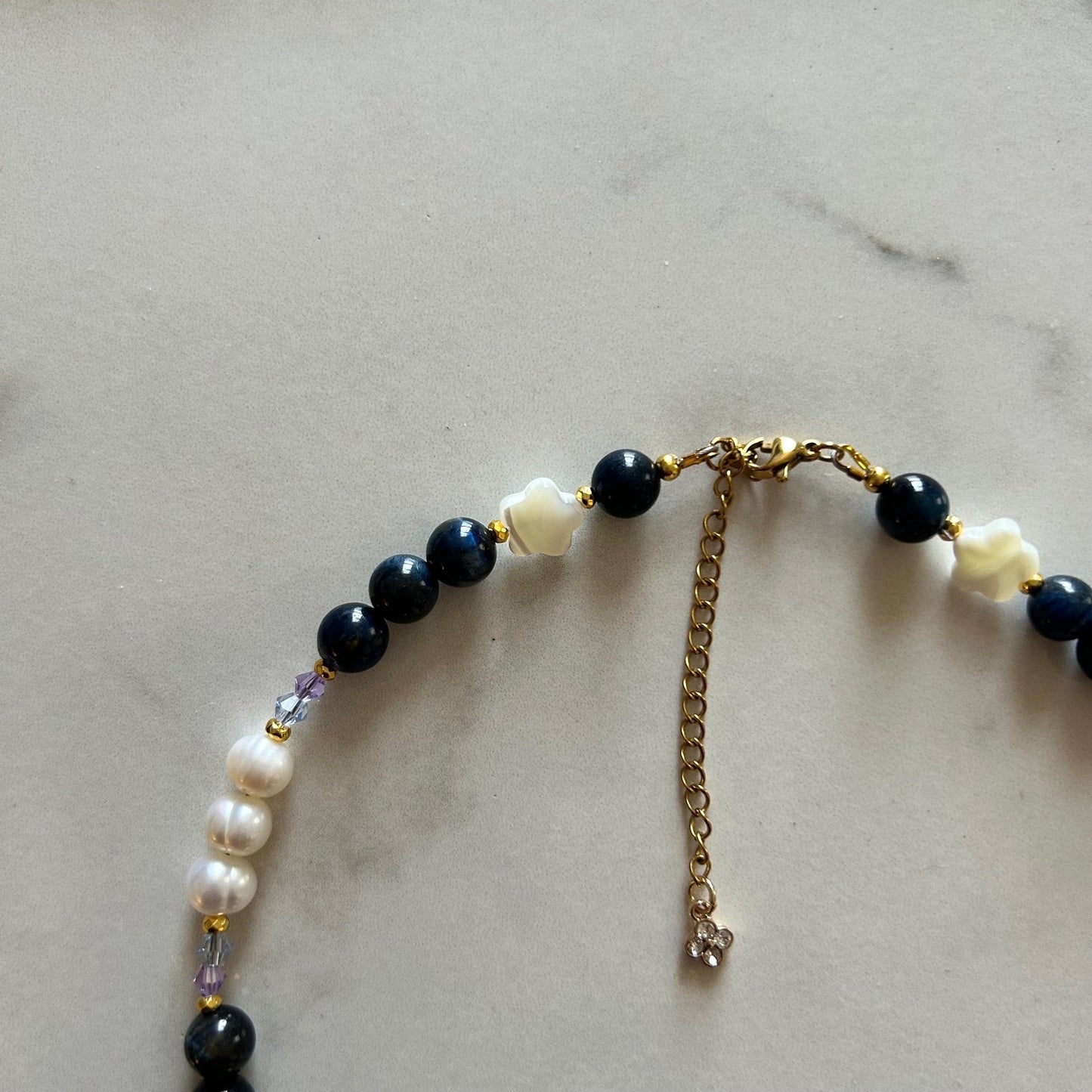 nova • half pearl half crystal necklace