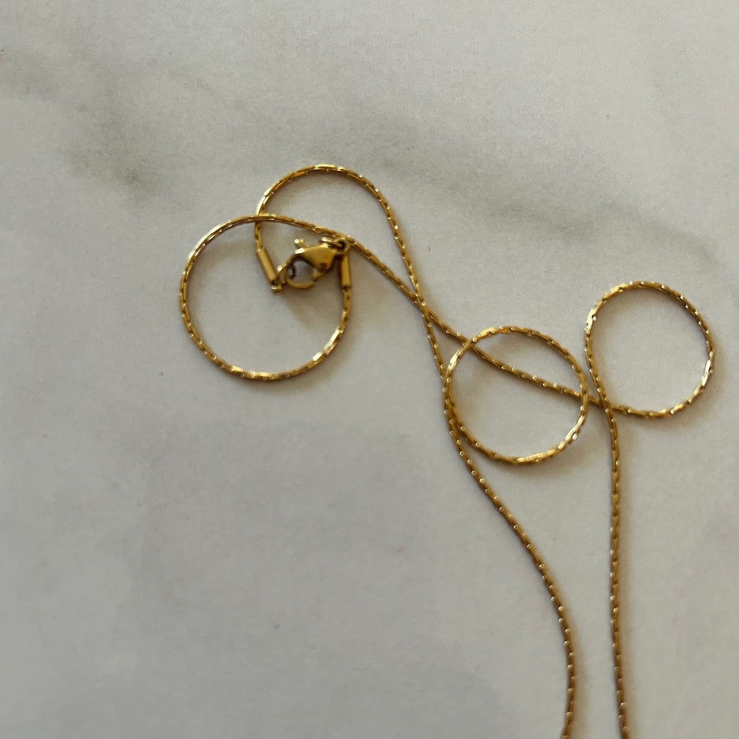 you got my shiny heart necklace · gold plated snake chain