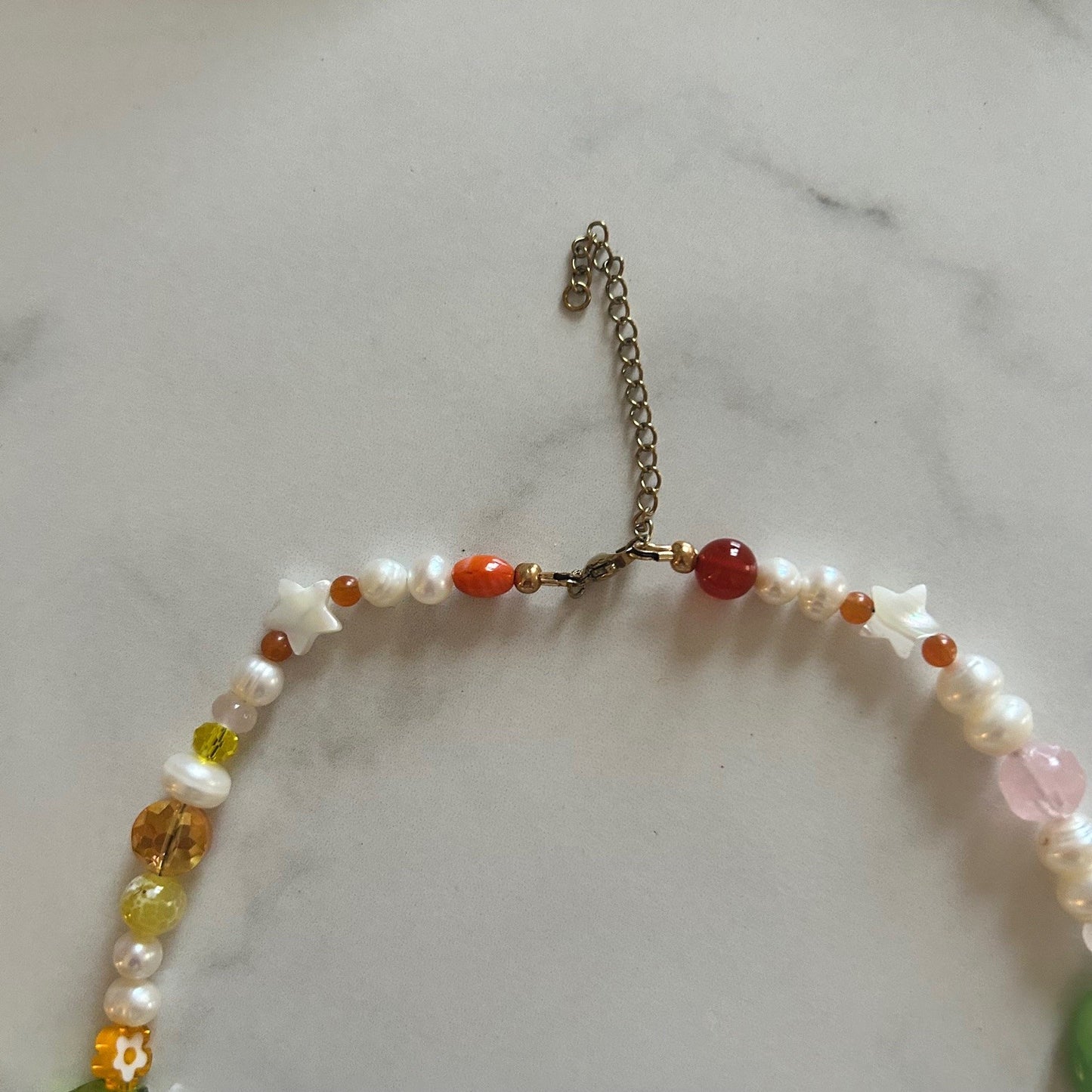 rubber ducky • half beaded half pearl necklace