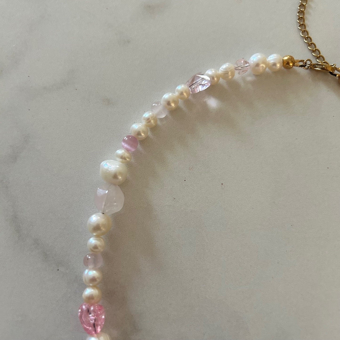 lucy • half beaded half pearl necklace