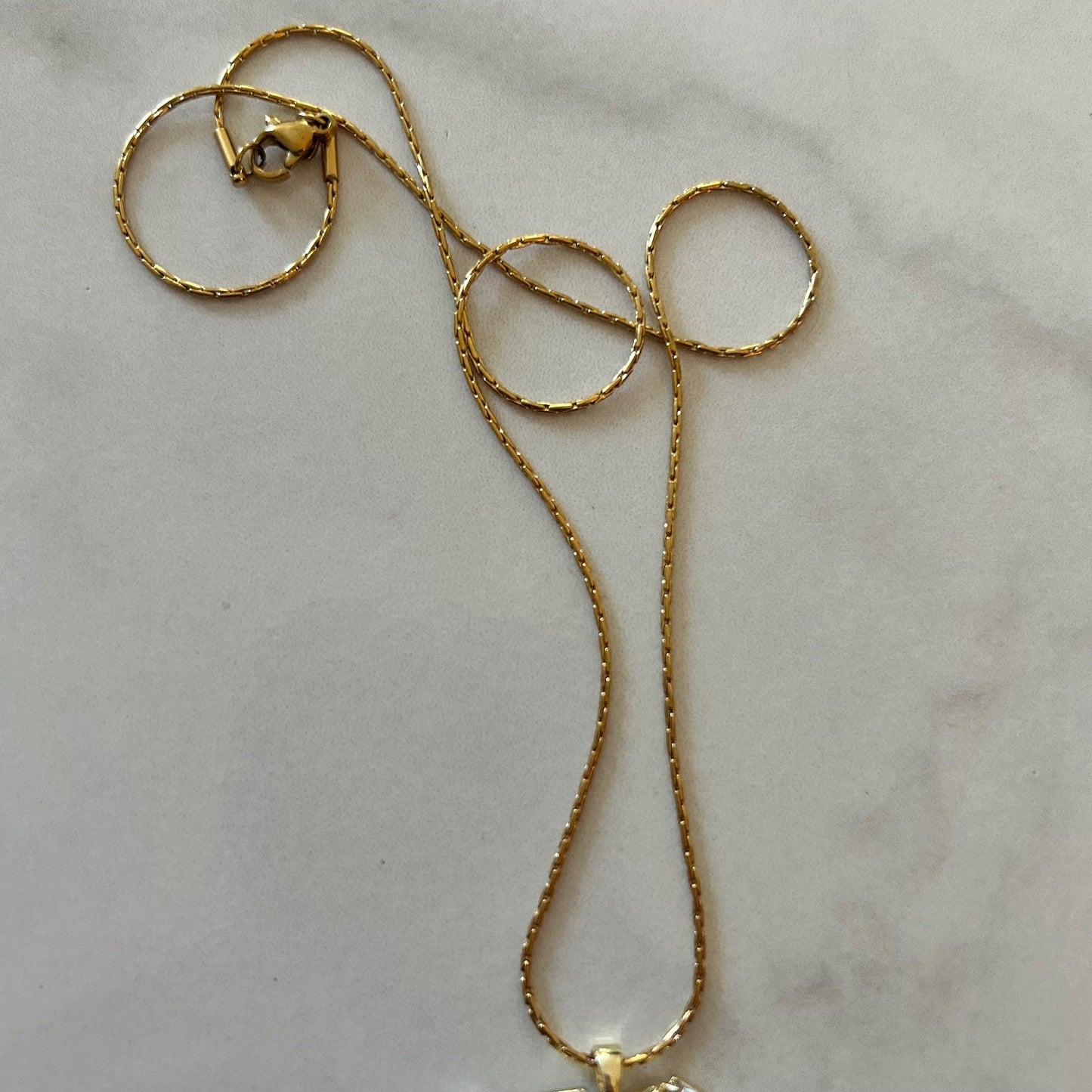 you got my shiny heart necklace · gold plated snake chain