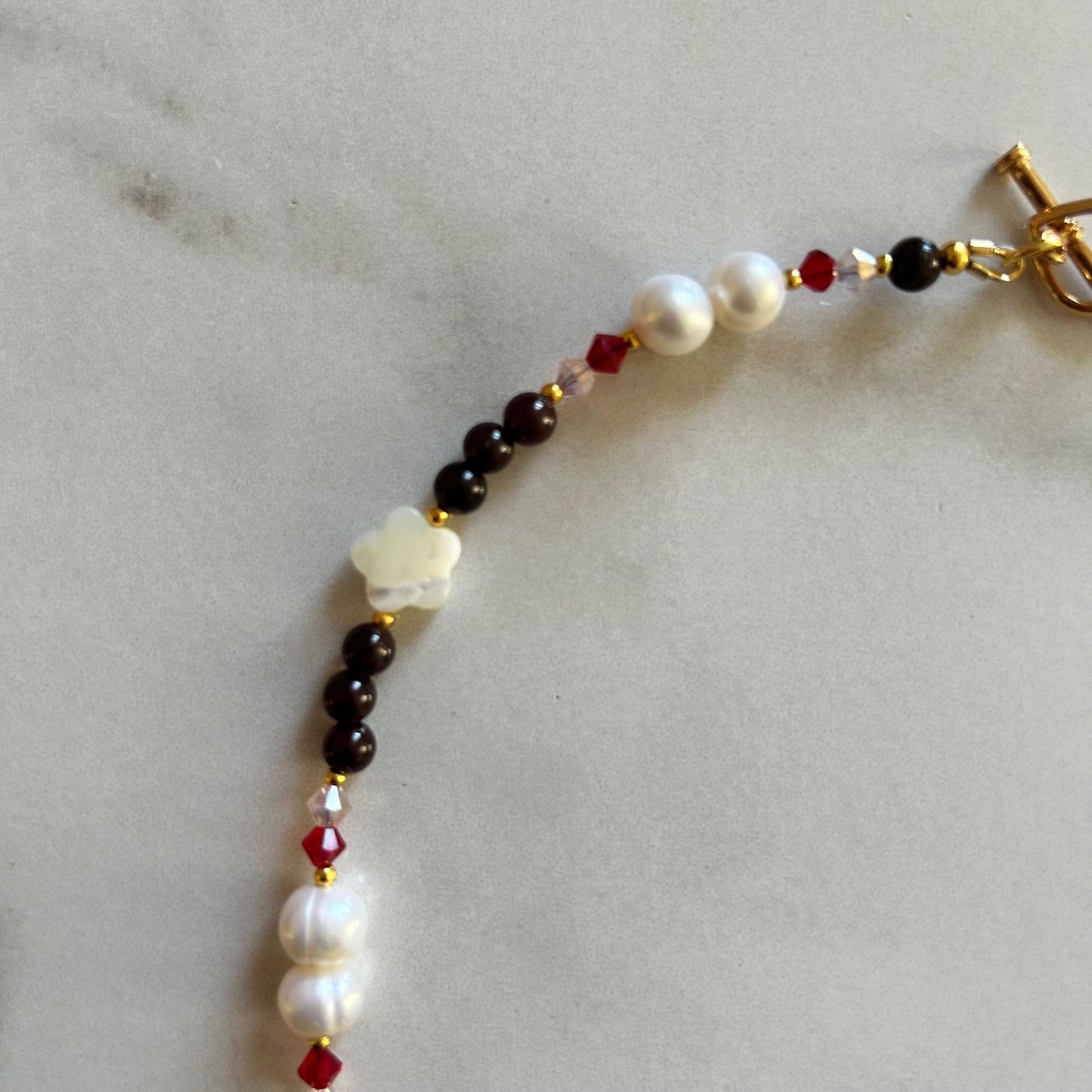 rayleigh • half beaded half pearl necklace