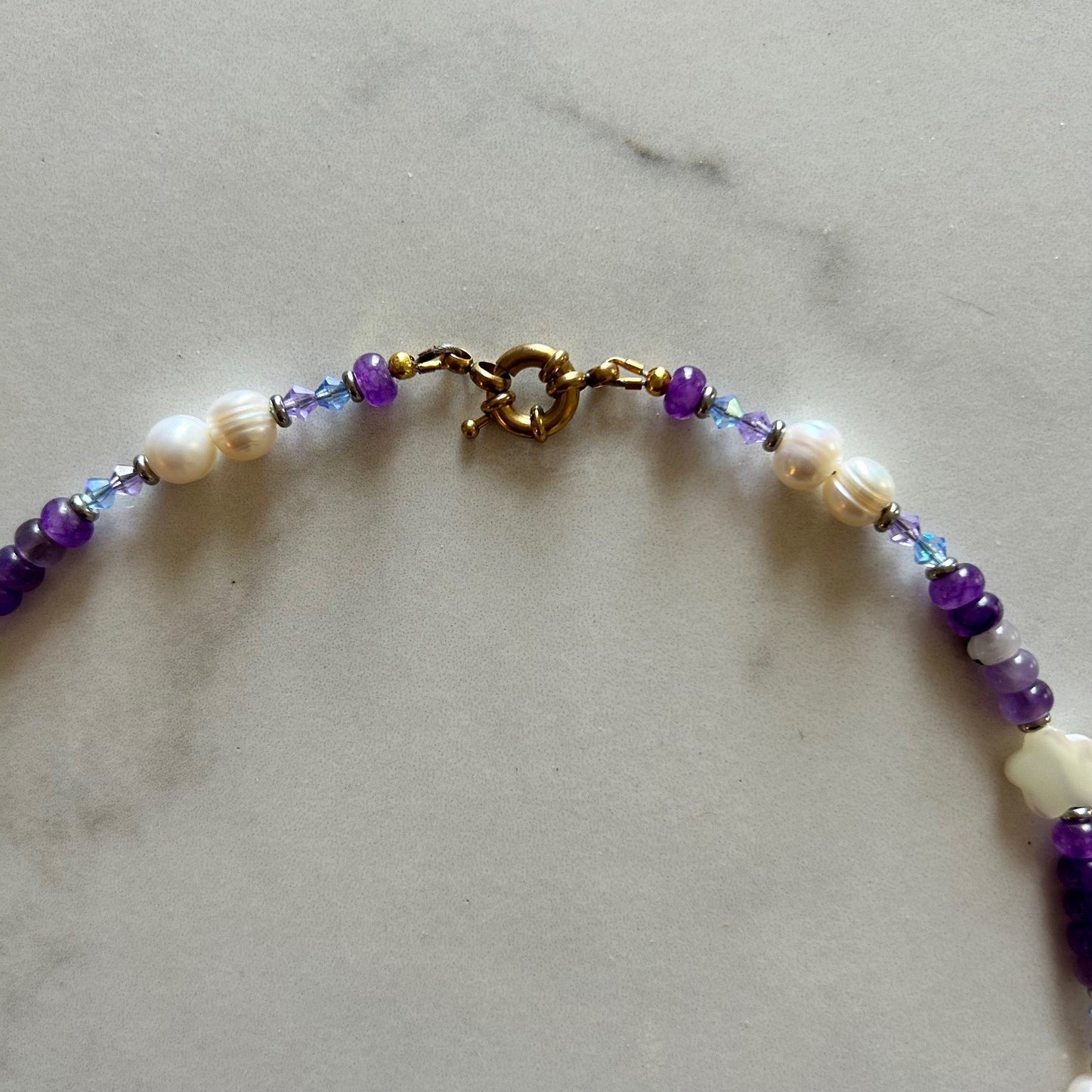 kyra • half beaded half pearl necklace