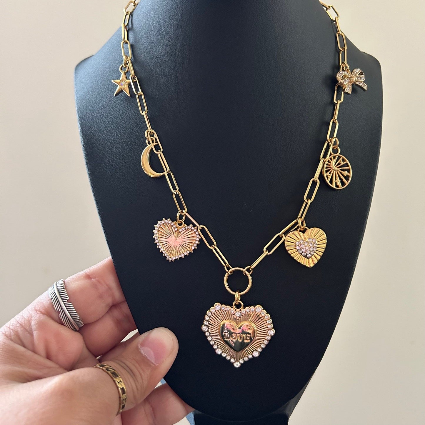 heart of gold • 14k gold plated chain • charm necklace