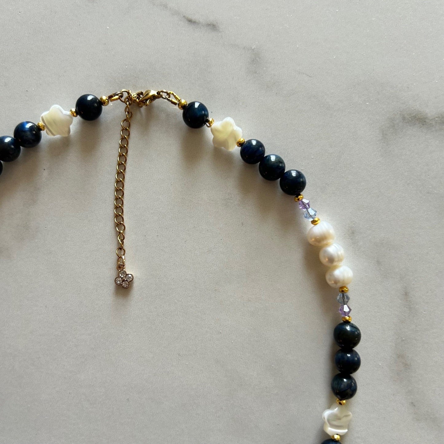 nova • half pearl half crystal necklace