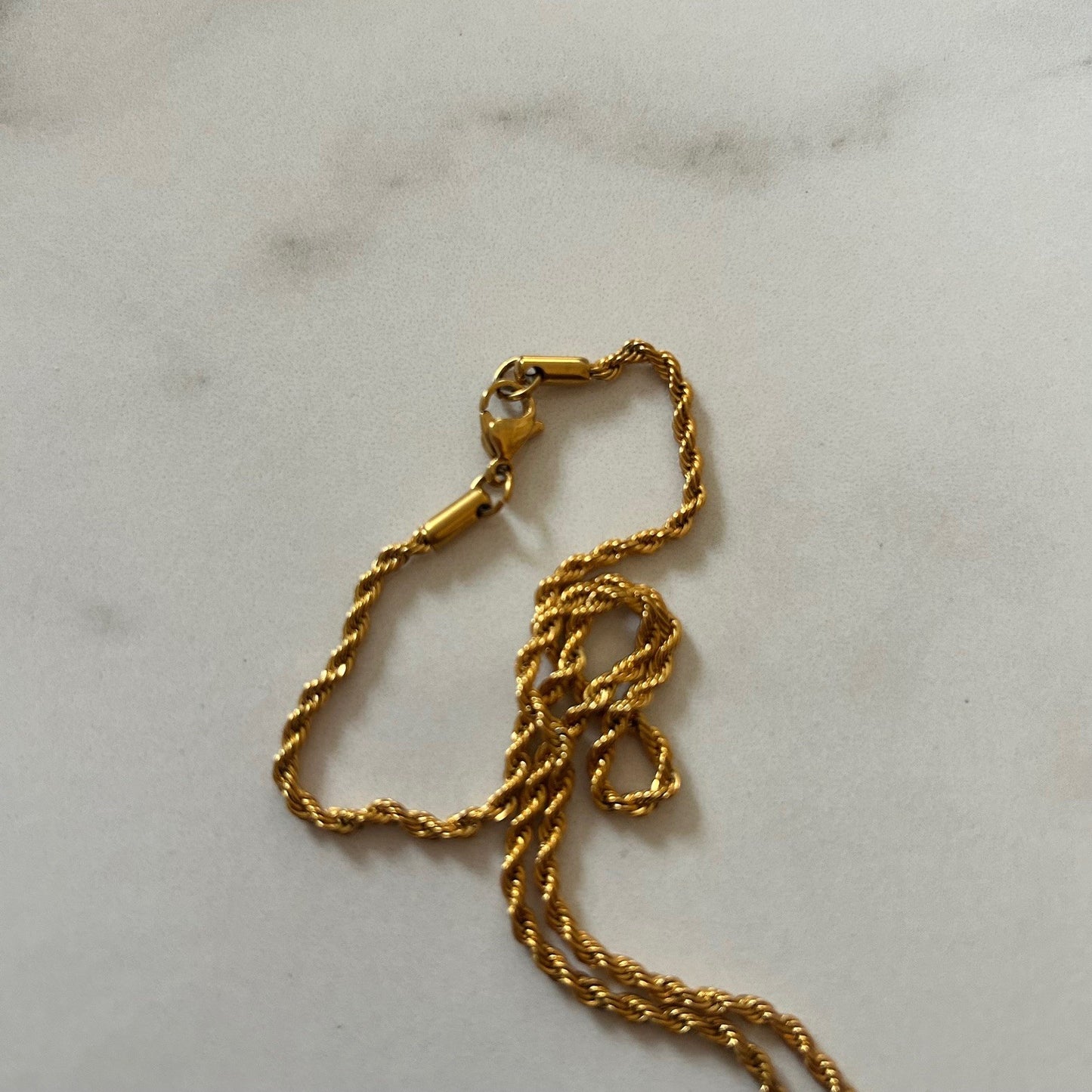 lady pearl in jail · rope link gold plated chain