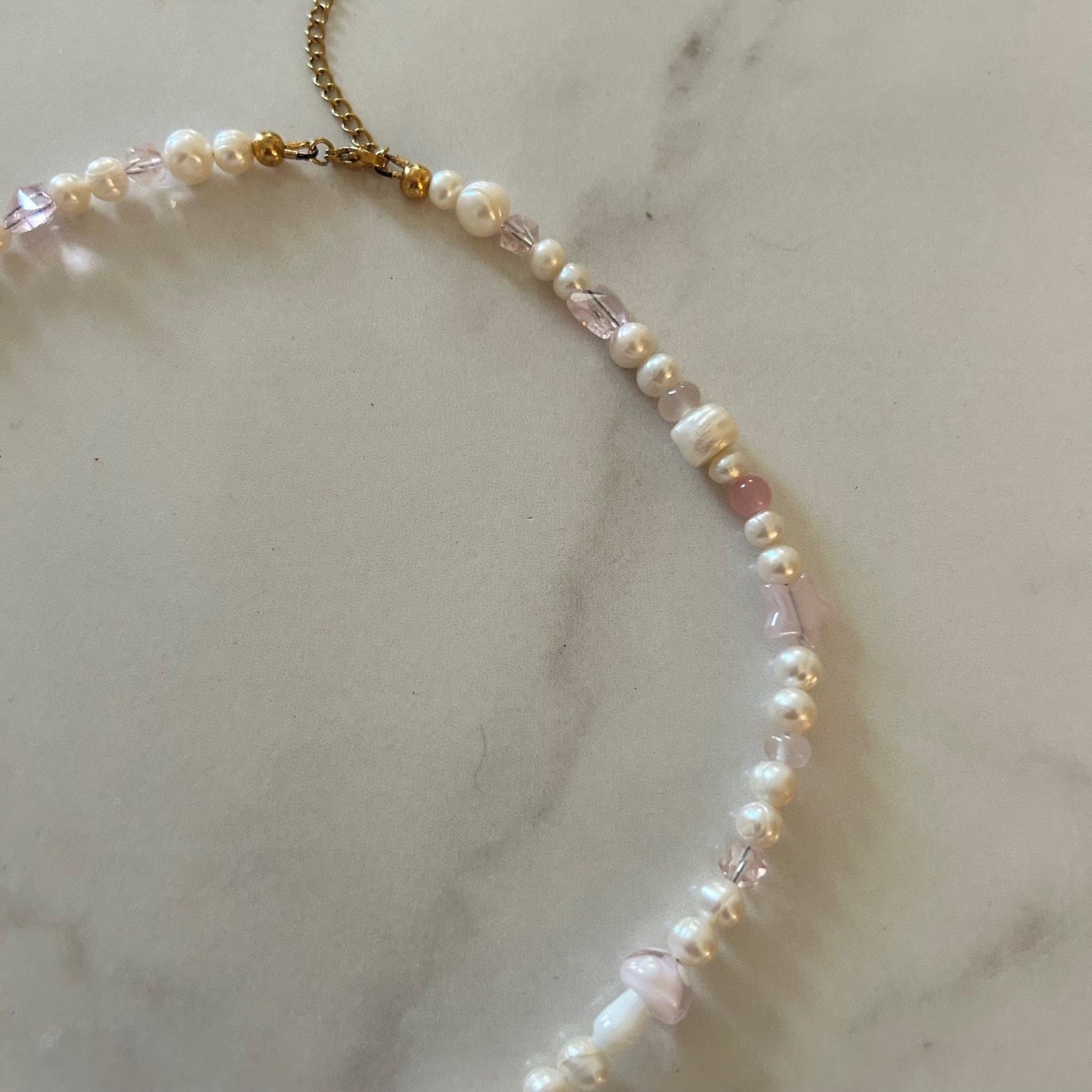 lucy • half beaded half pearl necklace