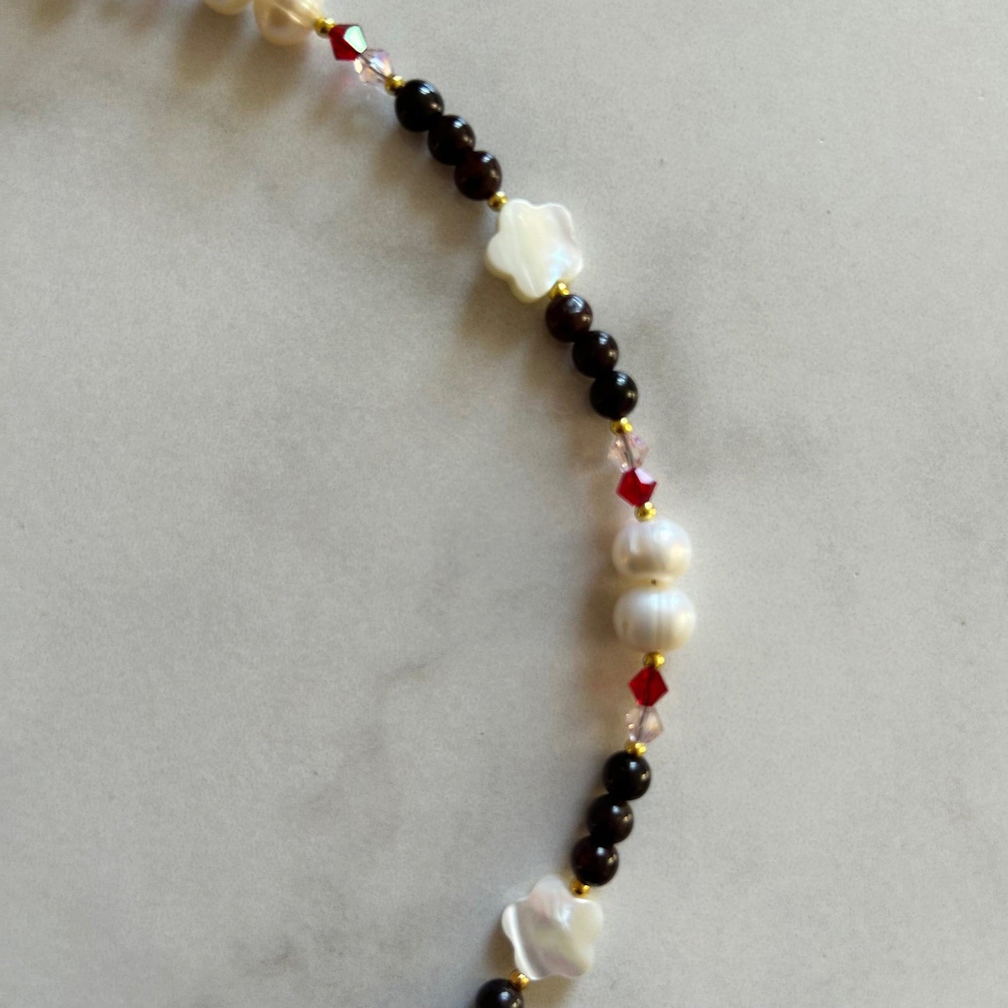 rayleigh • half beaded half pearl necklace